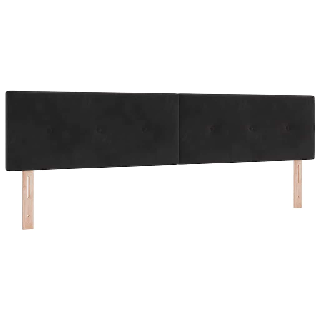 vidaXL Łóżko sprężynowe z materacem Czarny 200 x 200 cm Aksamit