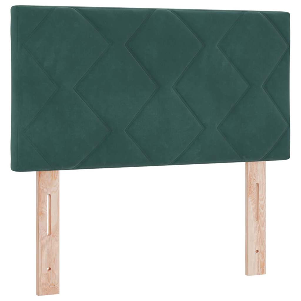 vidaXL Łóżko sprężynowe Z zagłówkiem Ciemnozielony 80 x 200 cm Aksamit