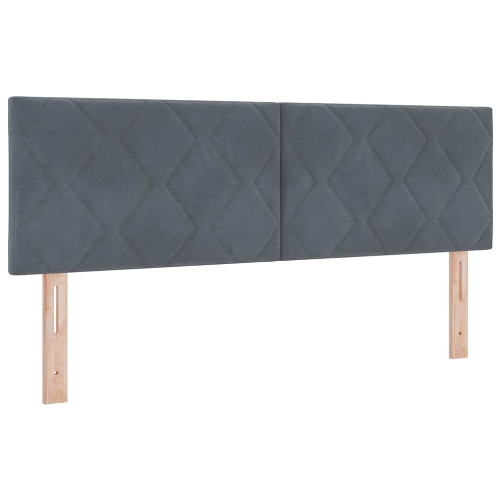 vidaXL Łóżko sprężynowe Z zagłówkiem ciemno szary 140 x 200 cm Aksamit