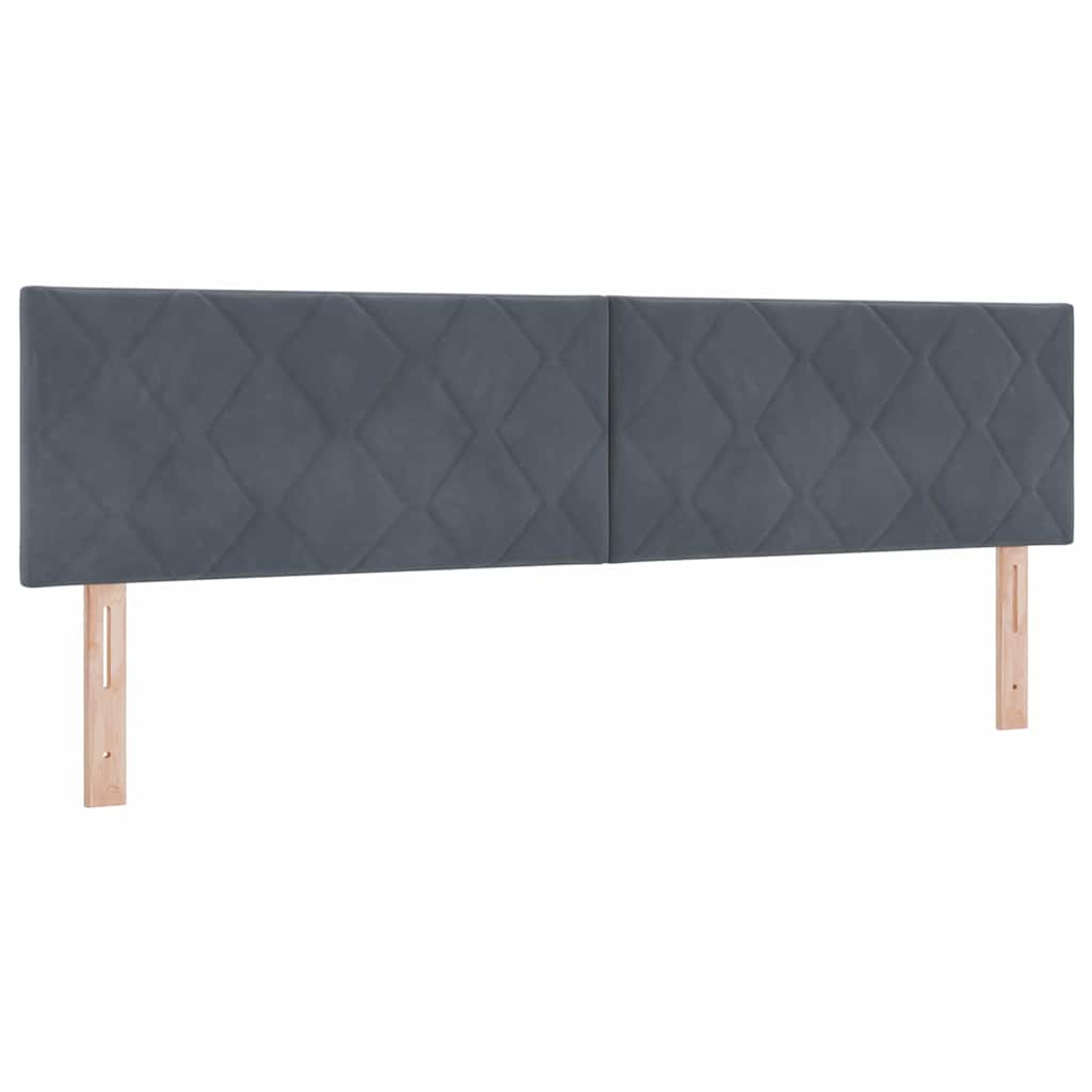 vidaXL Łóżko sprężynowe Z zagłówkiem ciemno szary 180 x 200 cm Aksamit