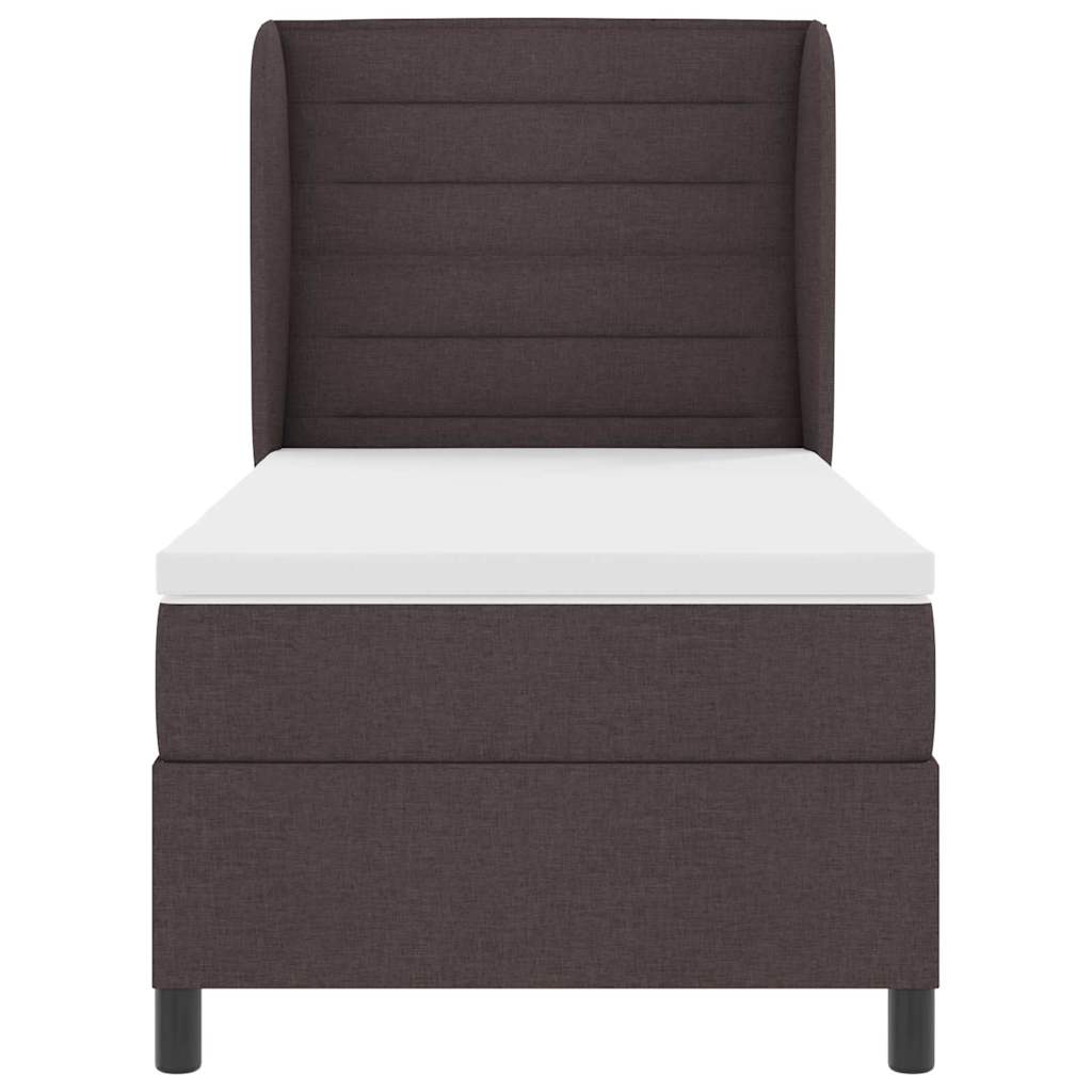 vidaXL Łóżko sprężynowe z materacem ciemnobrązowy 80 x 200 cm tkanina