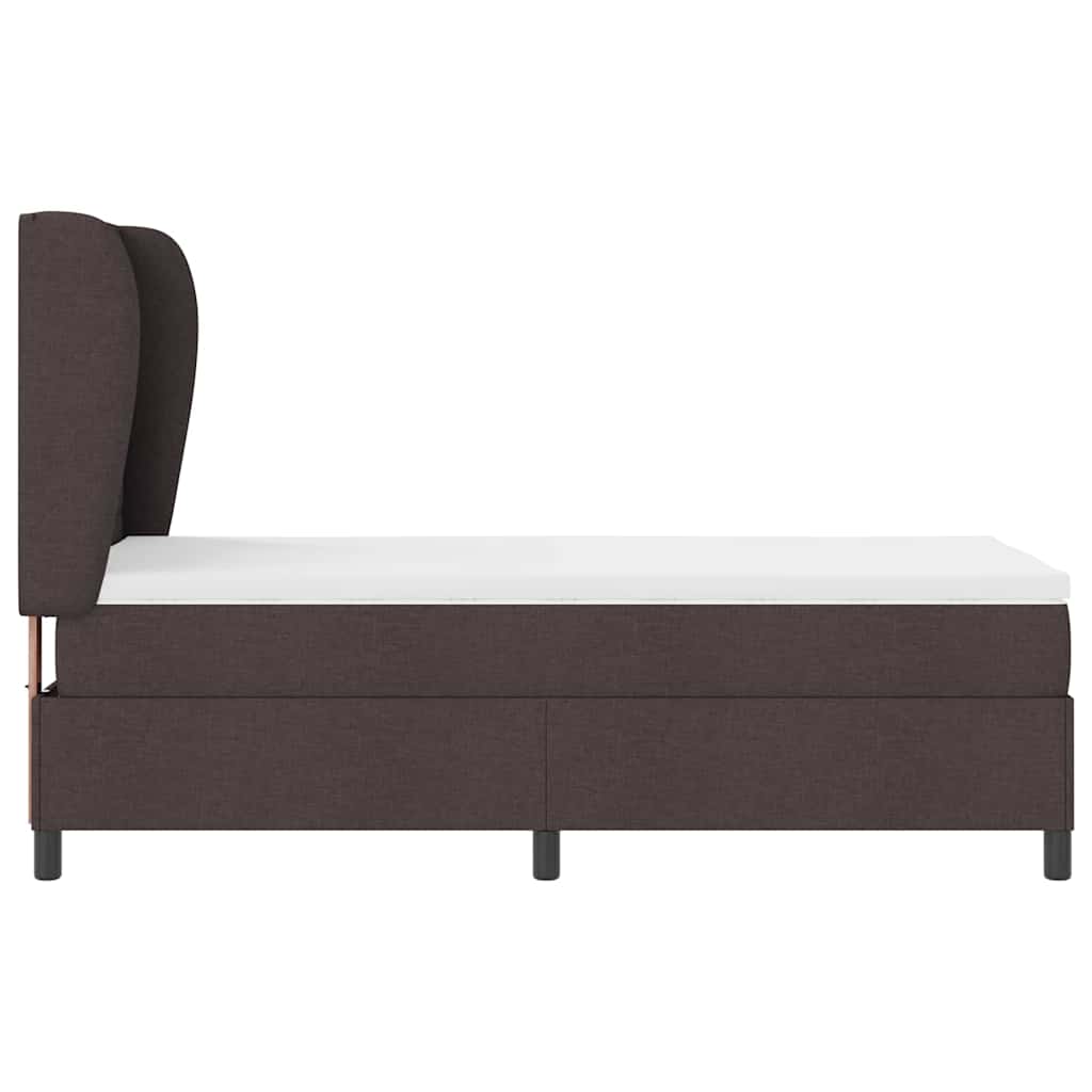 vidaXL Łóżko sprężynowe z materacem ciemnobrązowy 80 x 200 cm tkanina