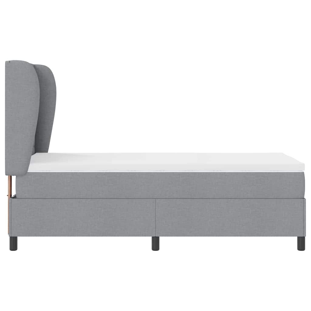 vidaXL Łóżko sprężynowe z materacem Jasnoszary 90 x 190 cm tkanina