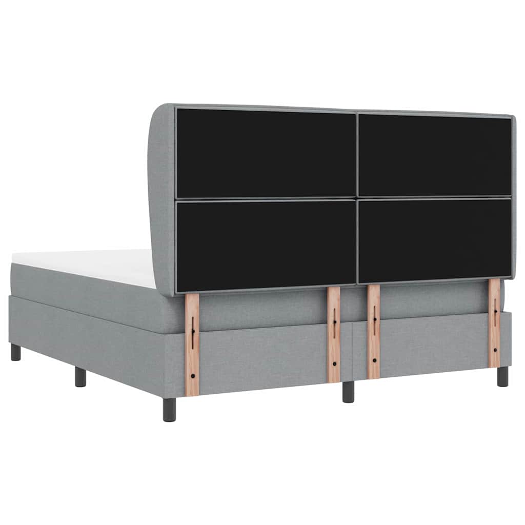 vidaXL Łóżko sprężynowe z materacem Jasnoszary 180 x 200 cm tkanina
