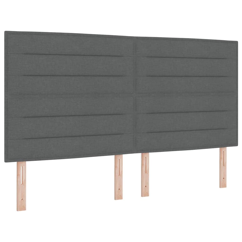 vidaXL Łóżko sprężynowe z materacem ciemno szary 180 x 200 cm tkanina