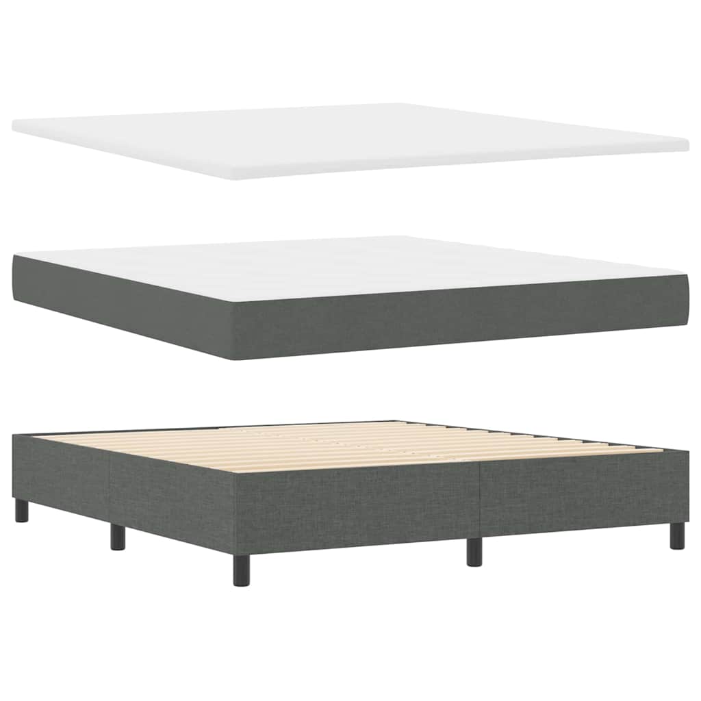 vidaXL Łóżko sprężynowe z materacem ciemno szary 180 x 200 cm tkanina