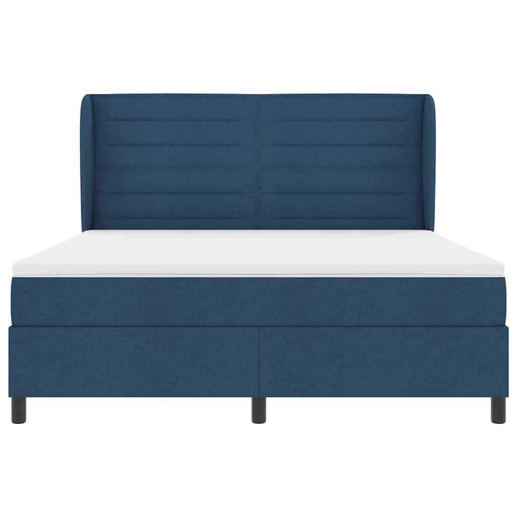 vidaXL Łóżko sprężynowe z materacem Niebieski 180 x 200 cm tkanina