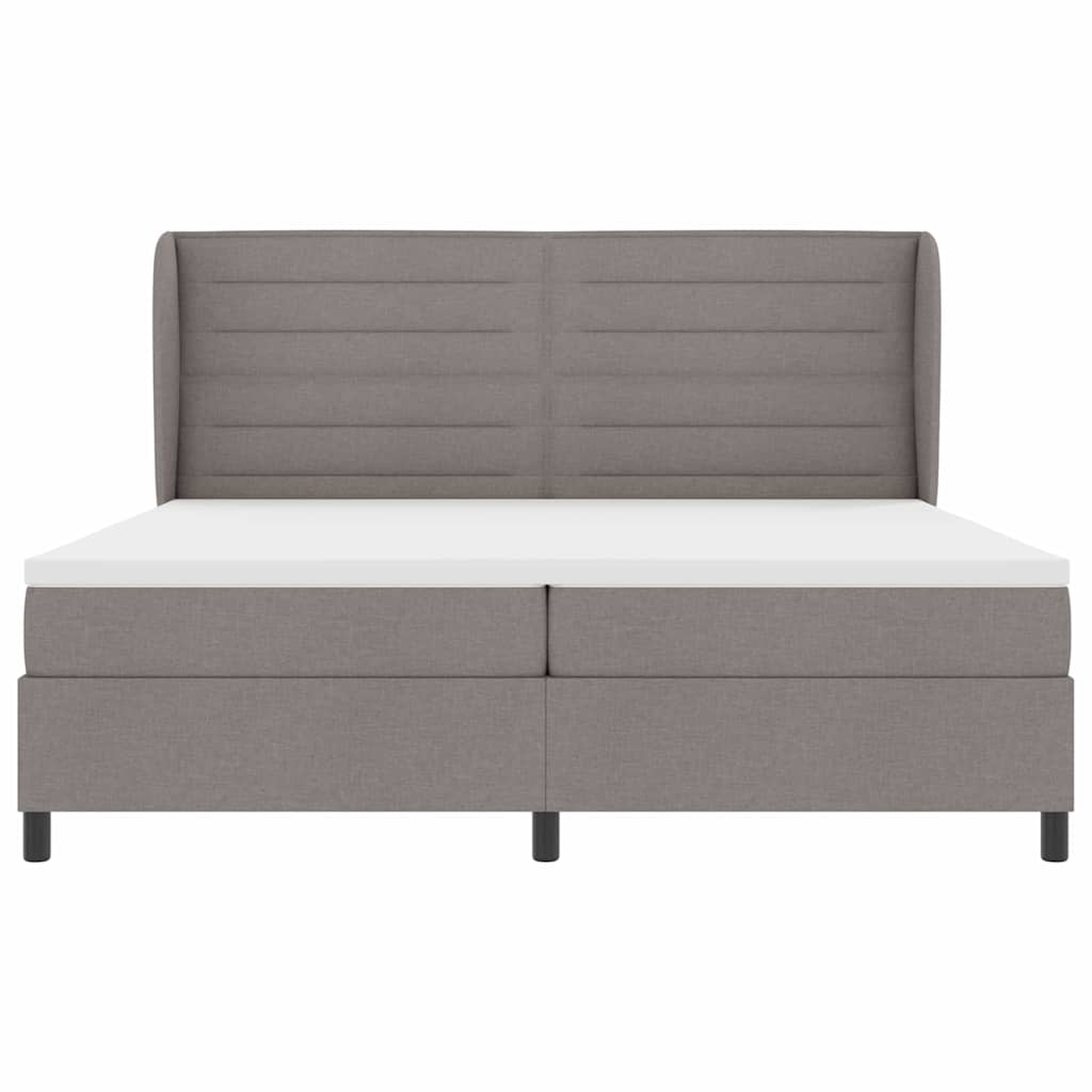 vidaXL Łóżko sprężynowe z materacem Ciemnoszary 200 x 200 cm tkanina
