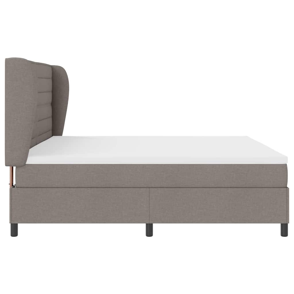 vidaXL Łóżko sprężynowe z materacem Ciemnoszary 200 x 200 cm tkanina