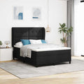 vidaXL Łóżko sprężynowe z materacem Czarny 140 x 190 cm tkanina