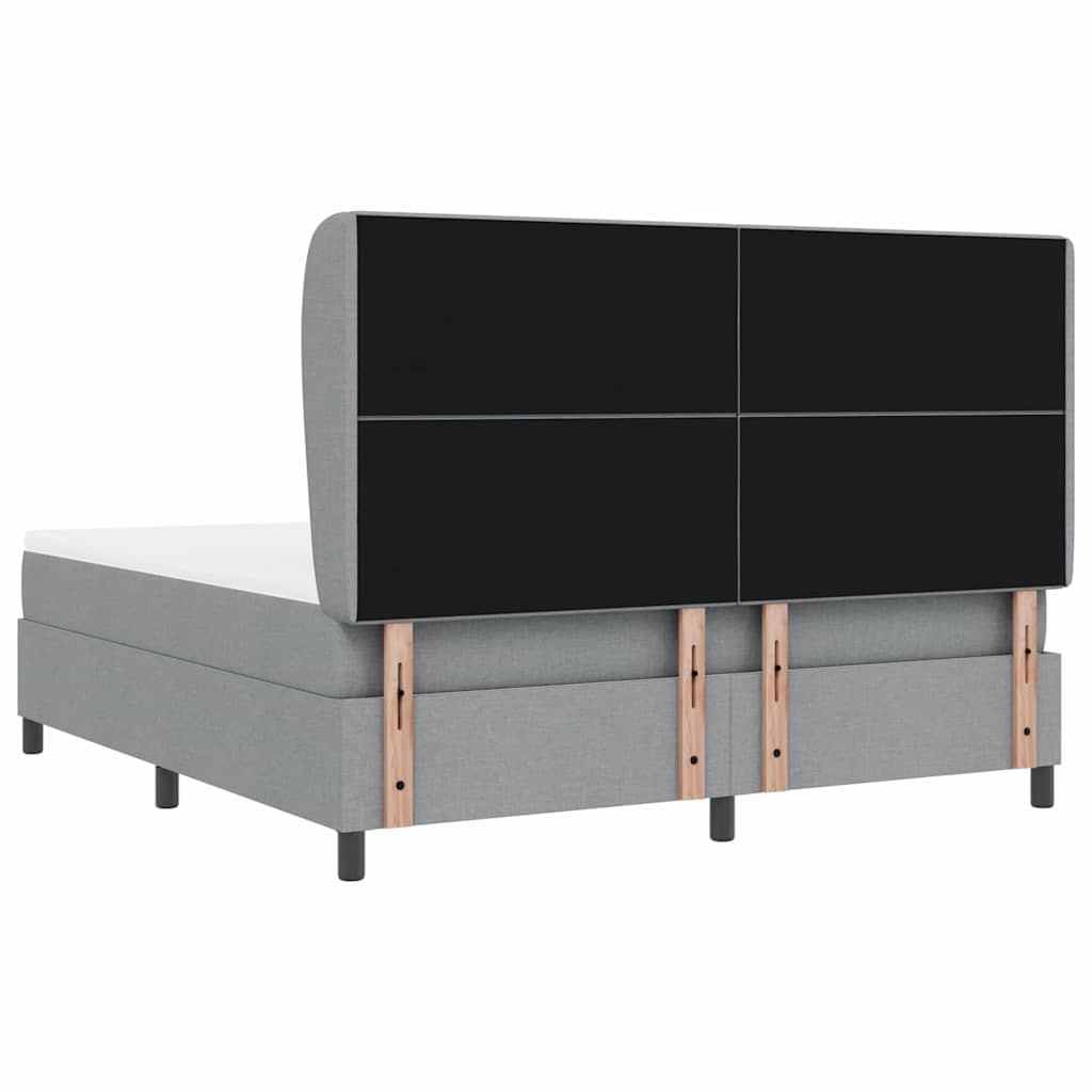 vidaXL Łóżko sprężynowe z materacem Jasnoszary 180 x 200 cm tkanina