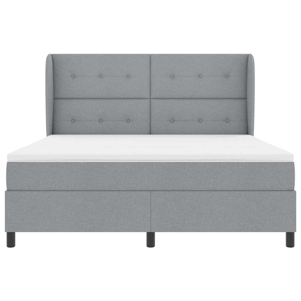 vidaXL Łóżko sprężynowe z materacem Jasnoszary 180 x 200 cm tkanina