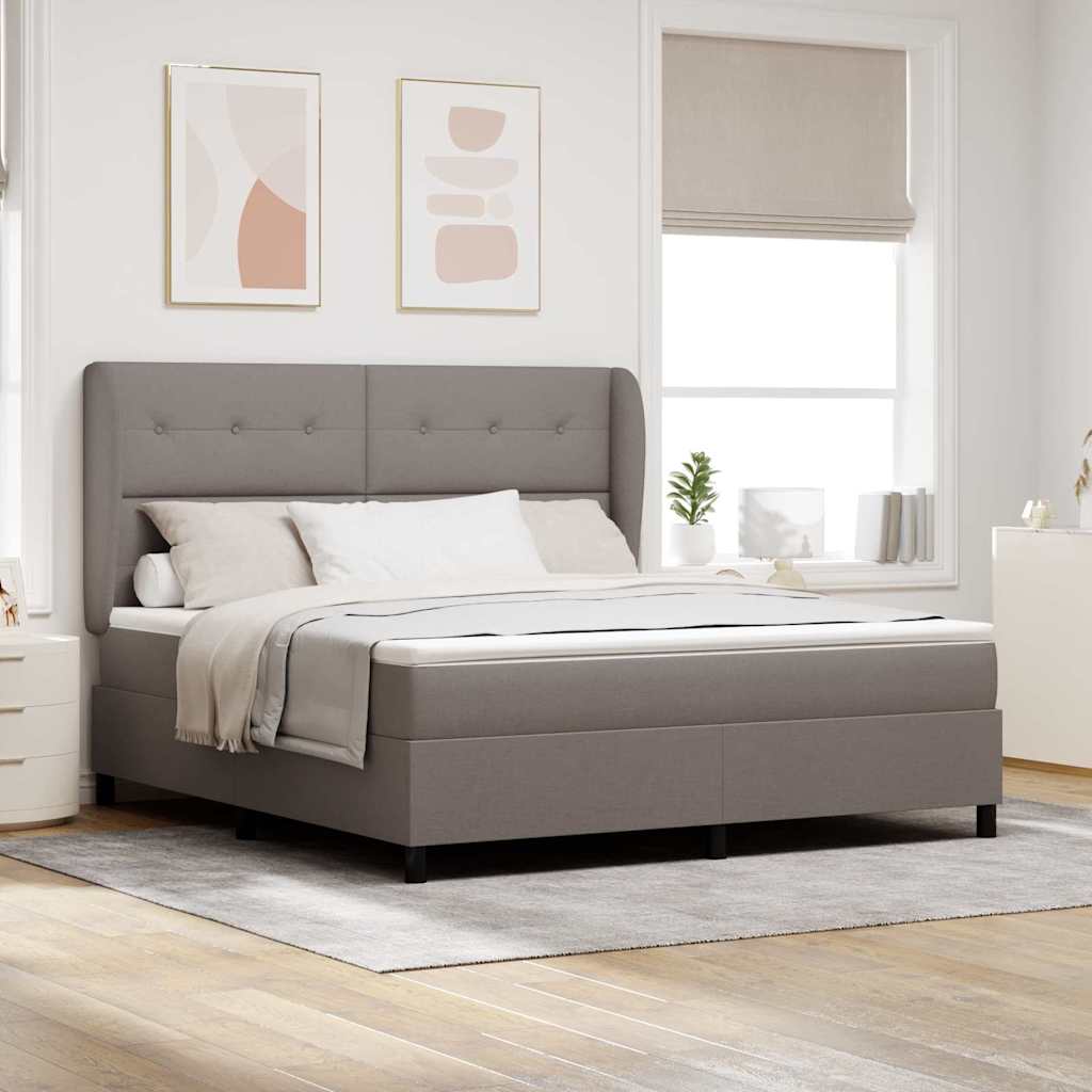 vidaXL Łóżko sprężynowe z materacem Ciemnoszary 180 x 200 cm tkanina