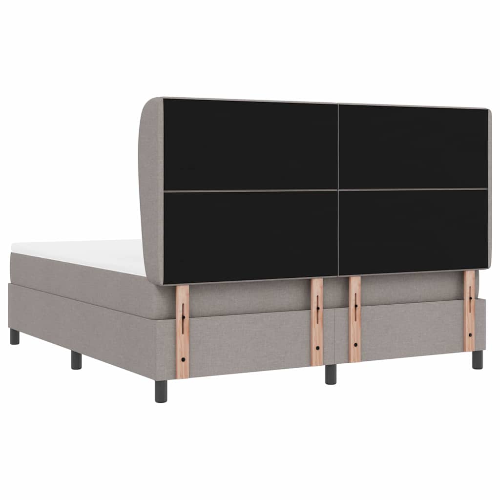 vidaXL Łóżko sprężynowe z materacem Ciemnoszary 180 x 200 cm tkanina