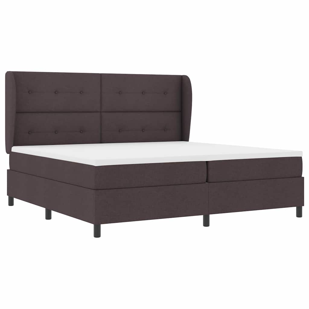 vidaXL Łóżko sprężynowe ciemnobrązowy 200 x 200 cm tkanina