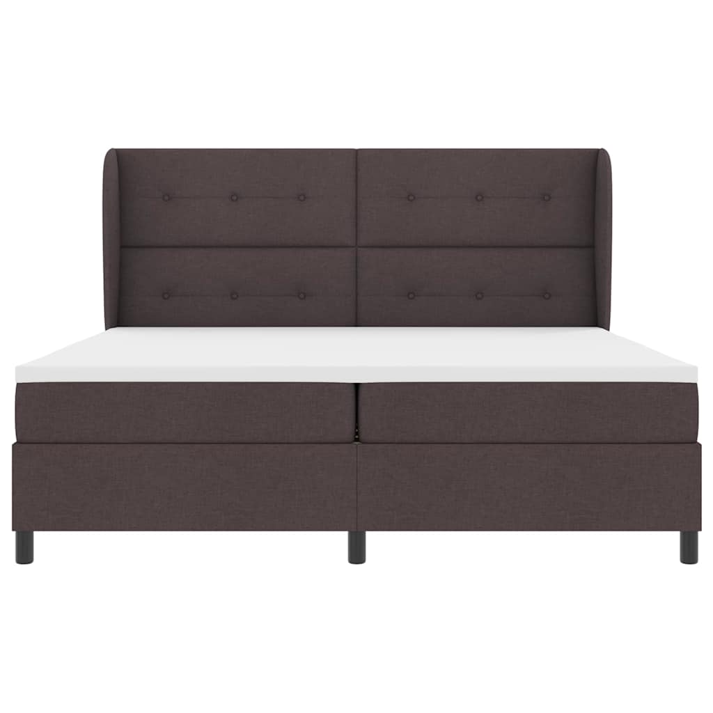 vidaXL Łóżko sprężynowe ciemnobrązowy 200 x 200 cm tkanina