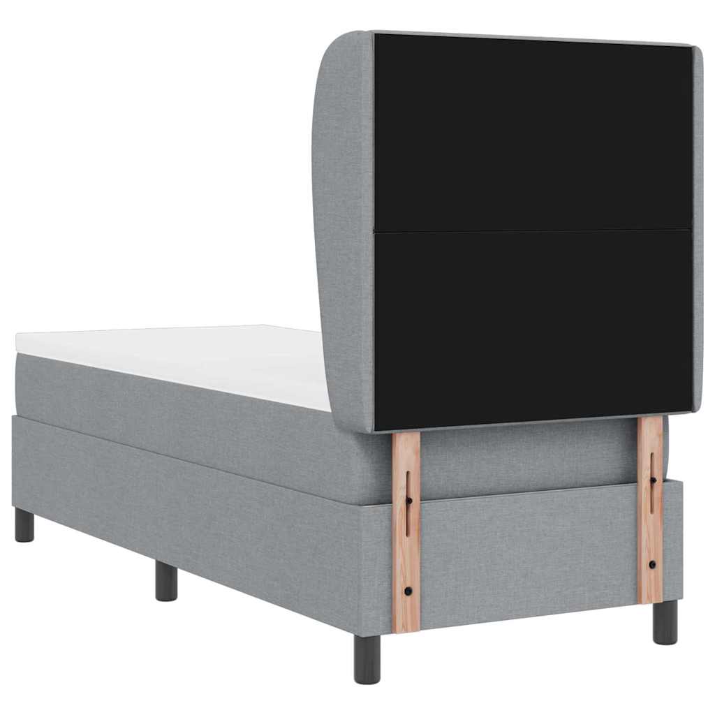 vidaXL Łóżko sprężynowe z materacem Jasnoszary 80 x 200 cm tkanina