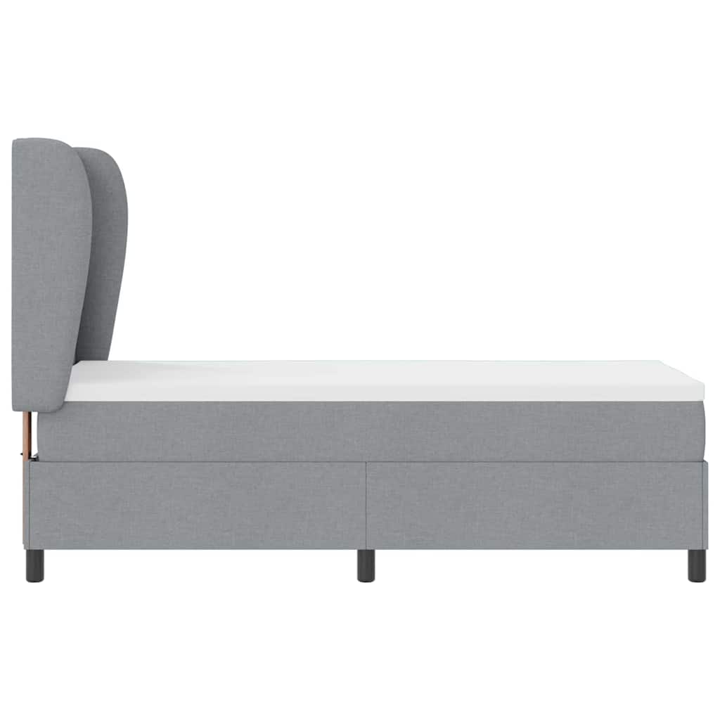 vidaXL Łóżko sprężynowe z materacem Jasnoszary 80 x 200 cm tkanina
