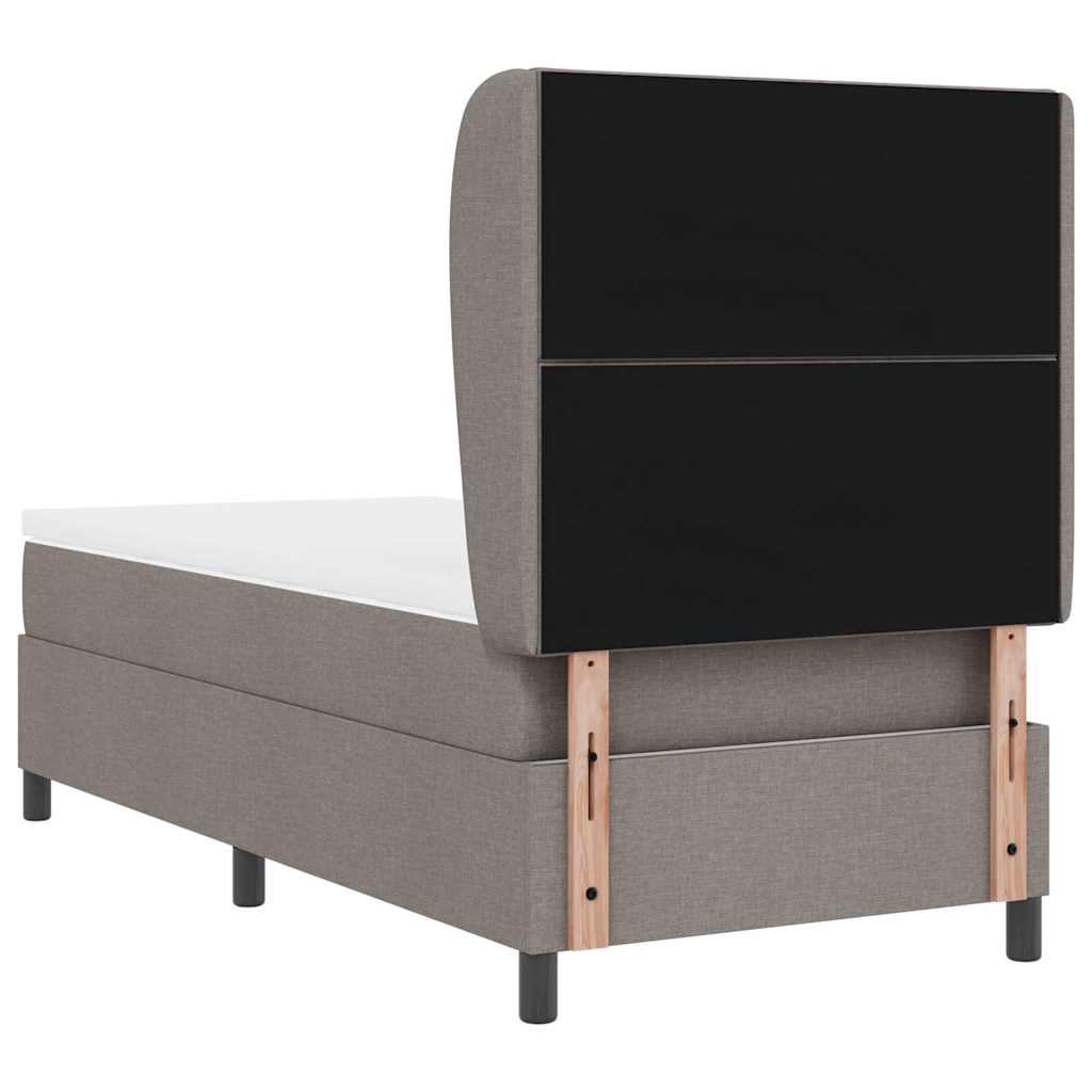 vidaXL Łóżko sprężynowe Z zagłówkiem Ciemnoszary 90 x 190 cm tkanina
