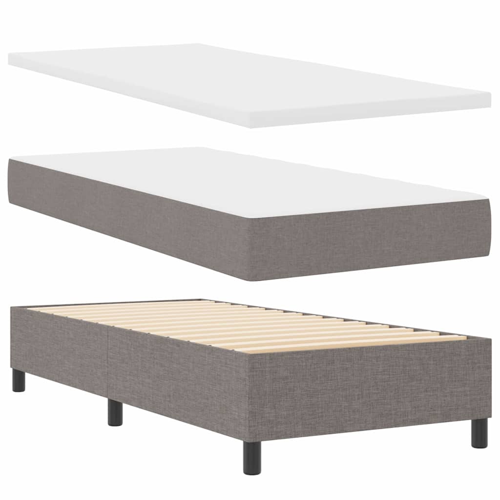 vidaXL Łóżko sprężynowe Z zagłówkiem Ciemnoszary 90 x 200 cm tkanina