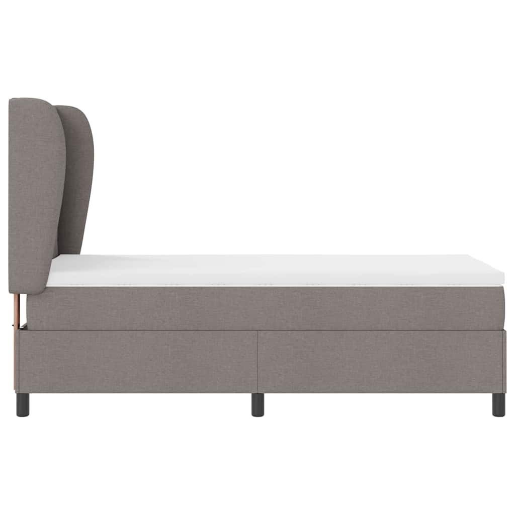 vidaXL Łóżko sprężynowe Z zagłówkiem Ciemnoszary 90 x 200 cm tkanina