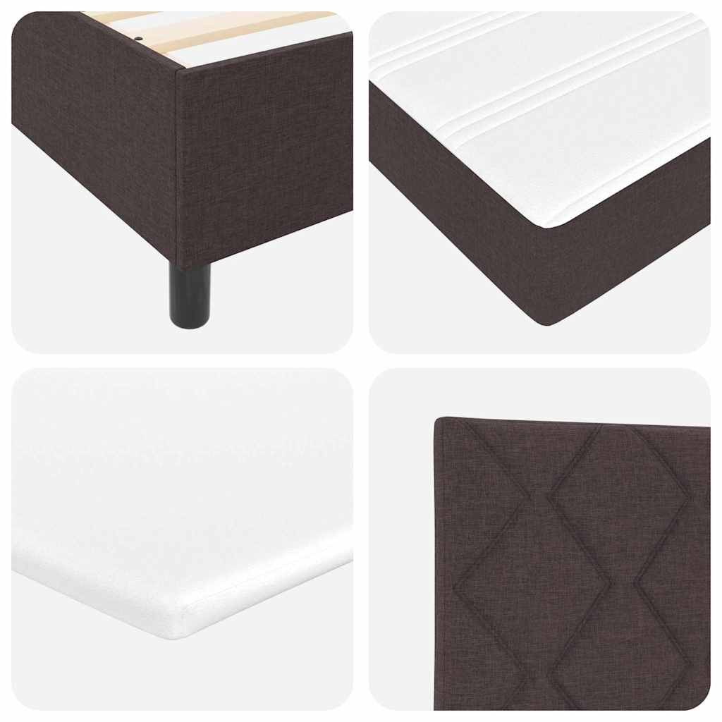 vidaXL Łóżko sprężynowe ciemnobrązowy 180 x 200 cm tkanina