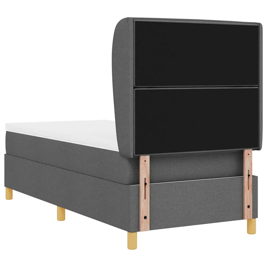vidaXL Łóżko sprężynowe z materacem Ciemnoszary 200 x 80 cm tkanina