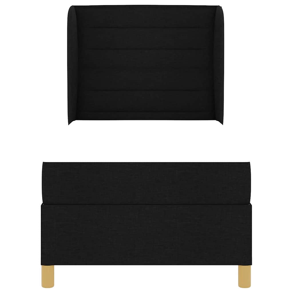 vidaXL Łóżko sprężynowe z materacem Czarny 200 x 80 cm tkanina