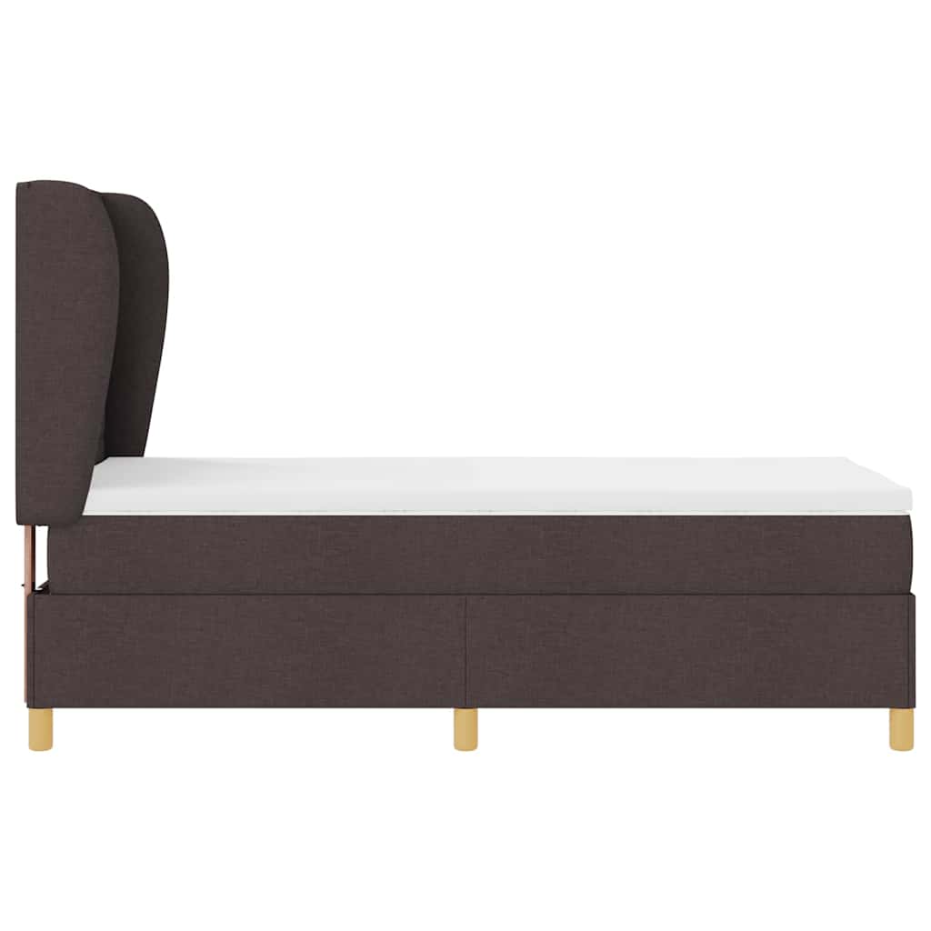 vidaXL Łóżko sprężynowe z materacem Ciemny brąz 200 x 80 cm tkanina