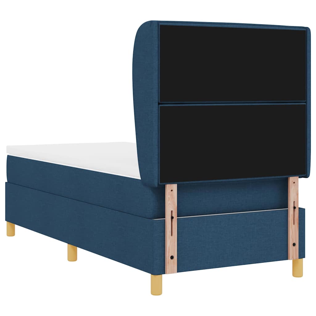 vidaXL Łóżko sprężynowe z materacem Niebieski 200 x 80 cm tkanina