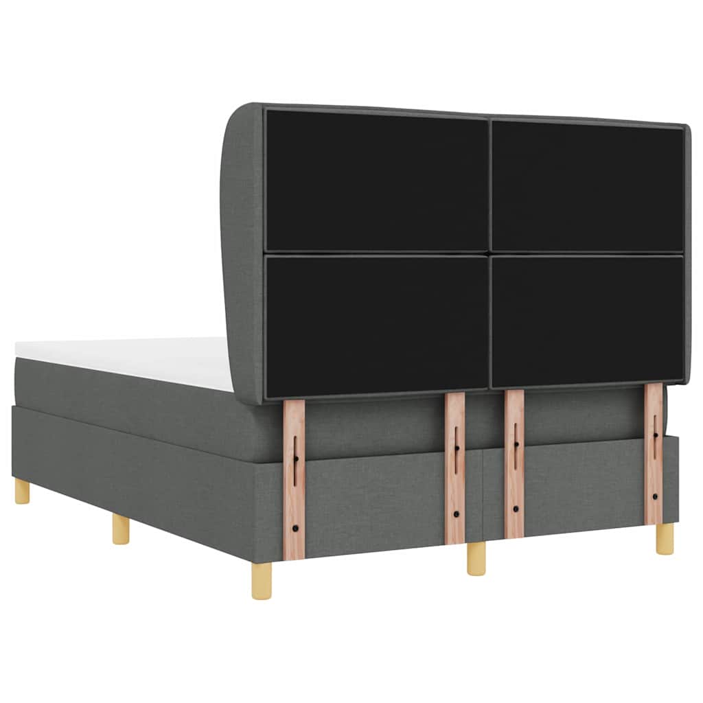 vidaXL Łóżko sprężynowe z materacem Ciemnoszary 200 x 140 cm tkanina