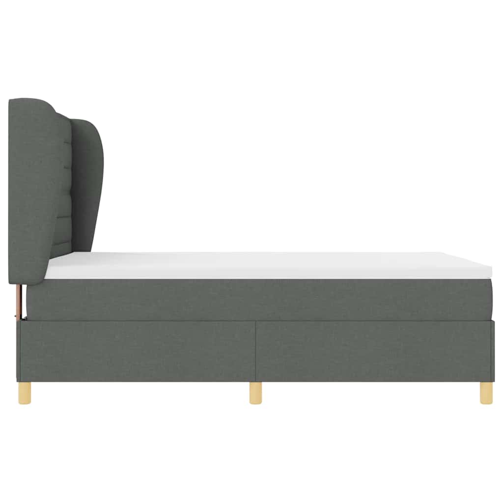 vidaXL Łóżko sprężynowe z materacem Ciemnoszary 200 x 140 cm tkanina