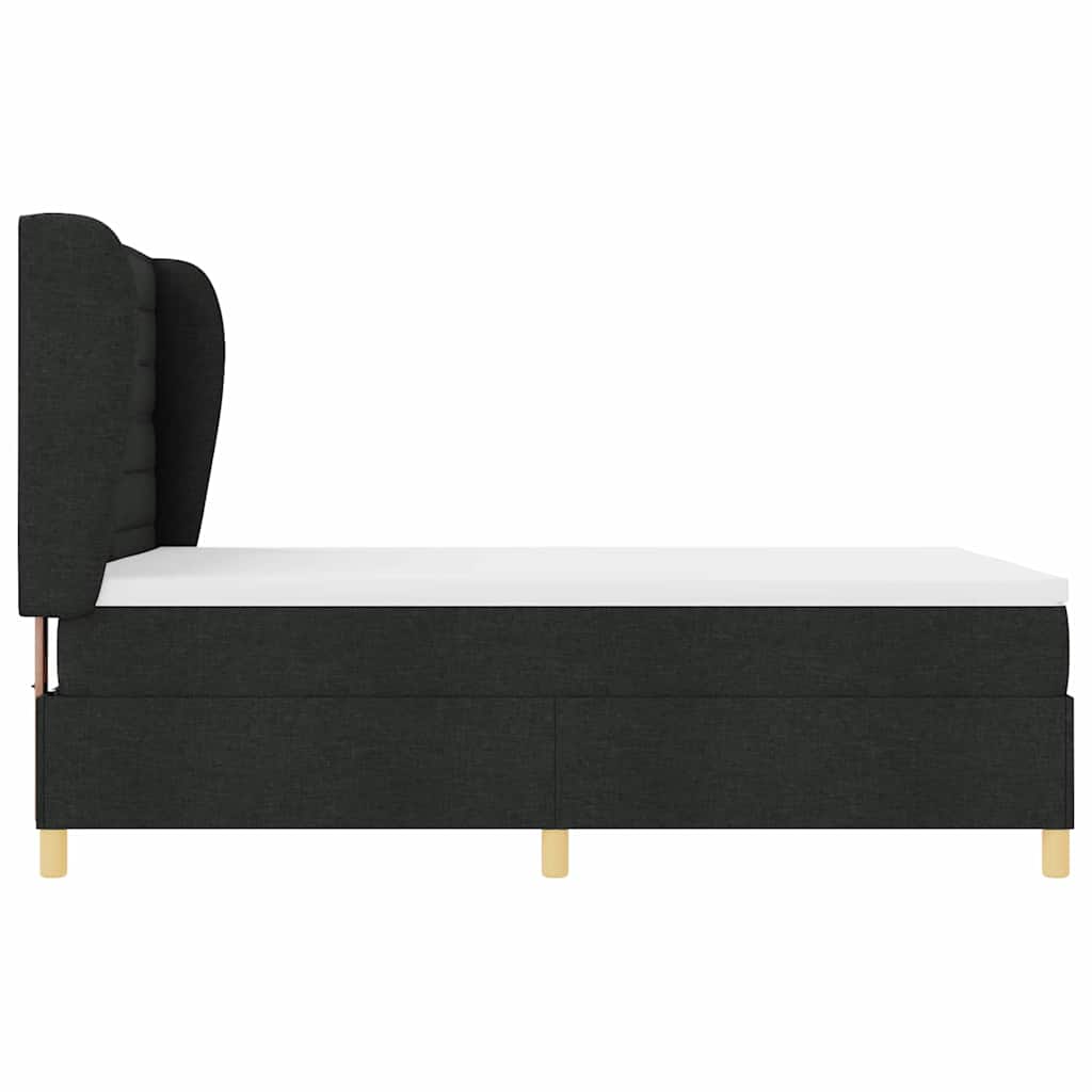 vidaXL Łóżko sprężynowe z materacem Czarny 200 x 160 cm tkanina