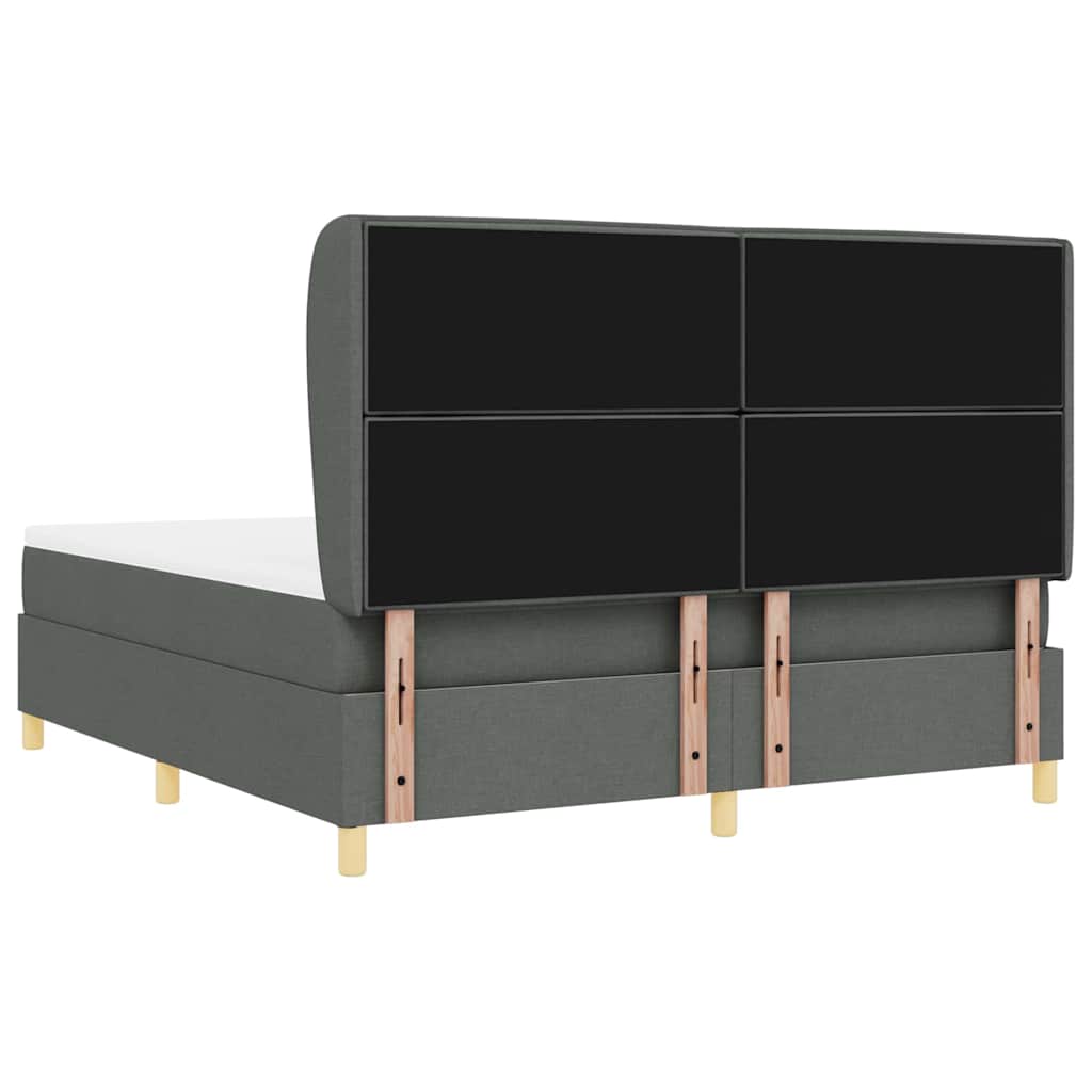 vidaXL Łóżko sprężynowe z materacem Ciemnoszary 200 x 180 cm tkanina