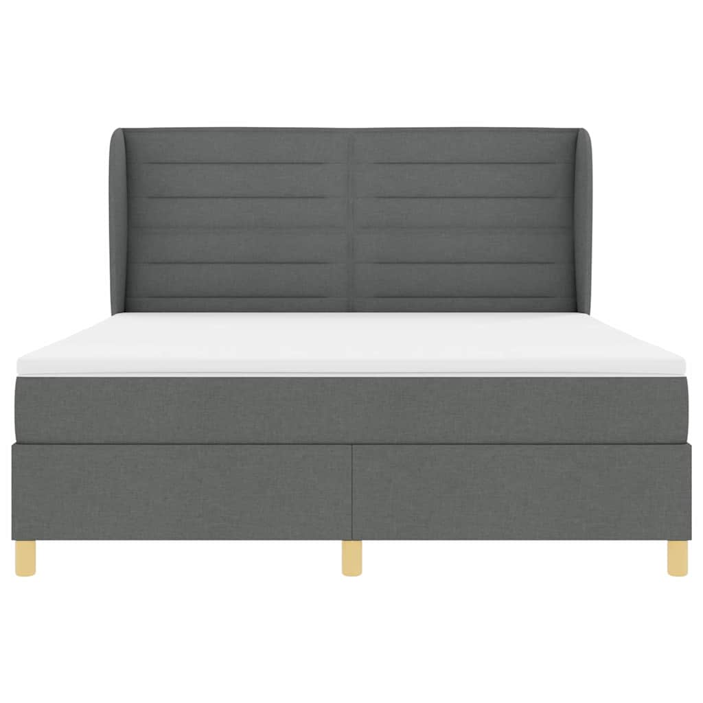 vidaXL Łóżko sprężynowe z materacem Ciemnoszary 200 x 180 cm tkanina