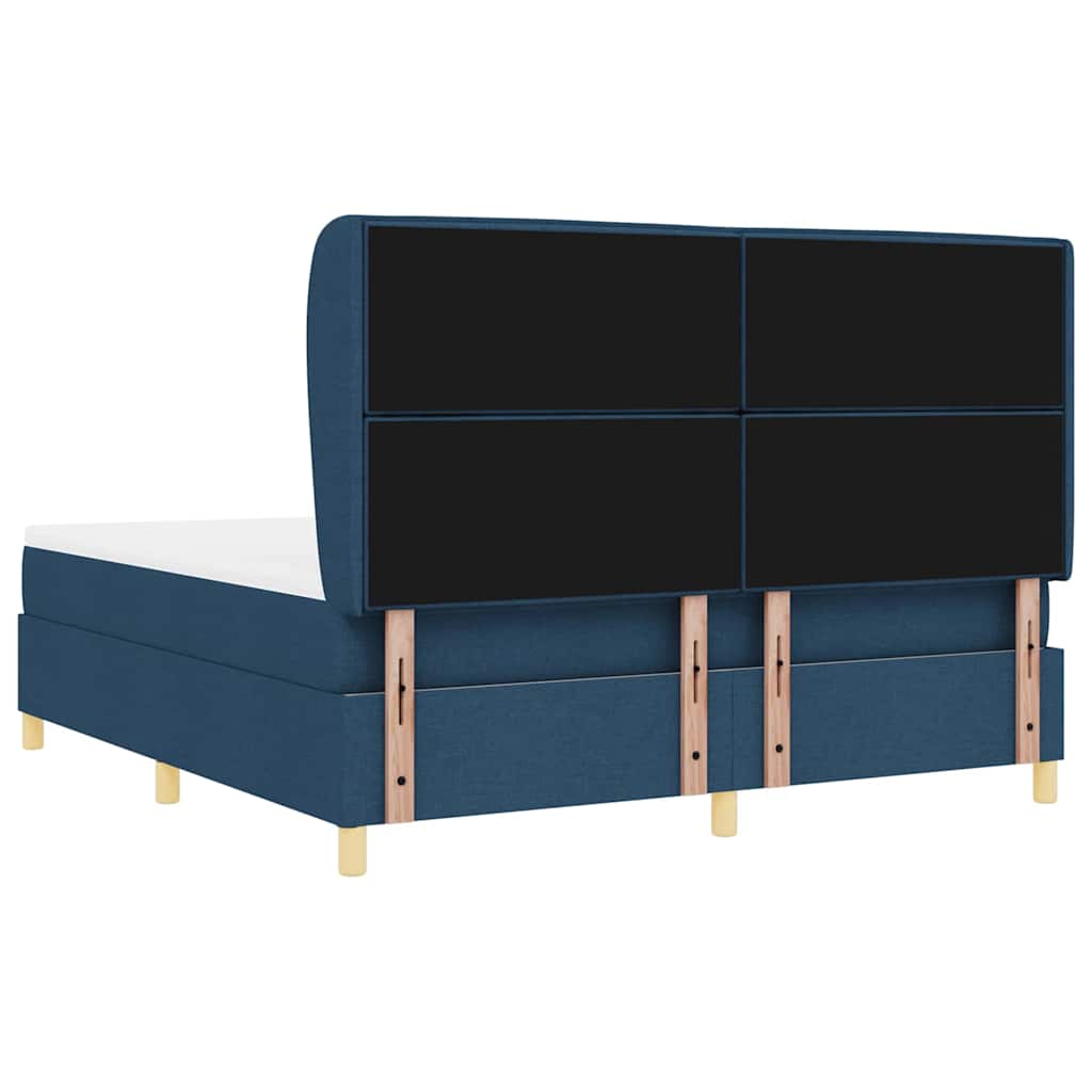 vidaXL Łóżko sprężynowe z materacem Niebieski 200 x 180 cm tkanina