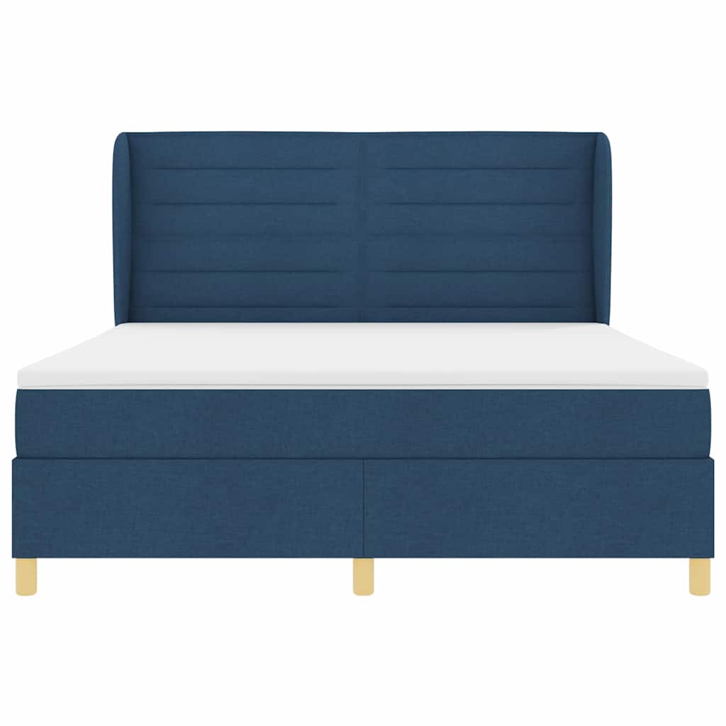 vidaXL Łóżko sprężynowe z materacem Niebieski 200 x 180 cm tkanina