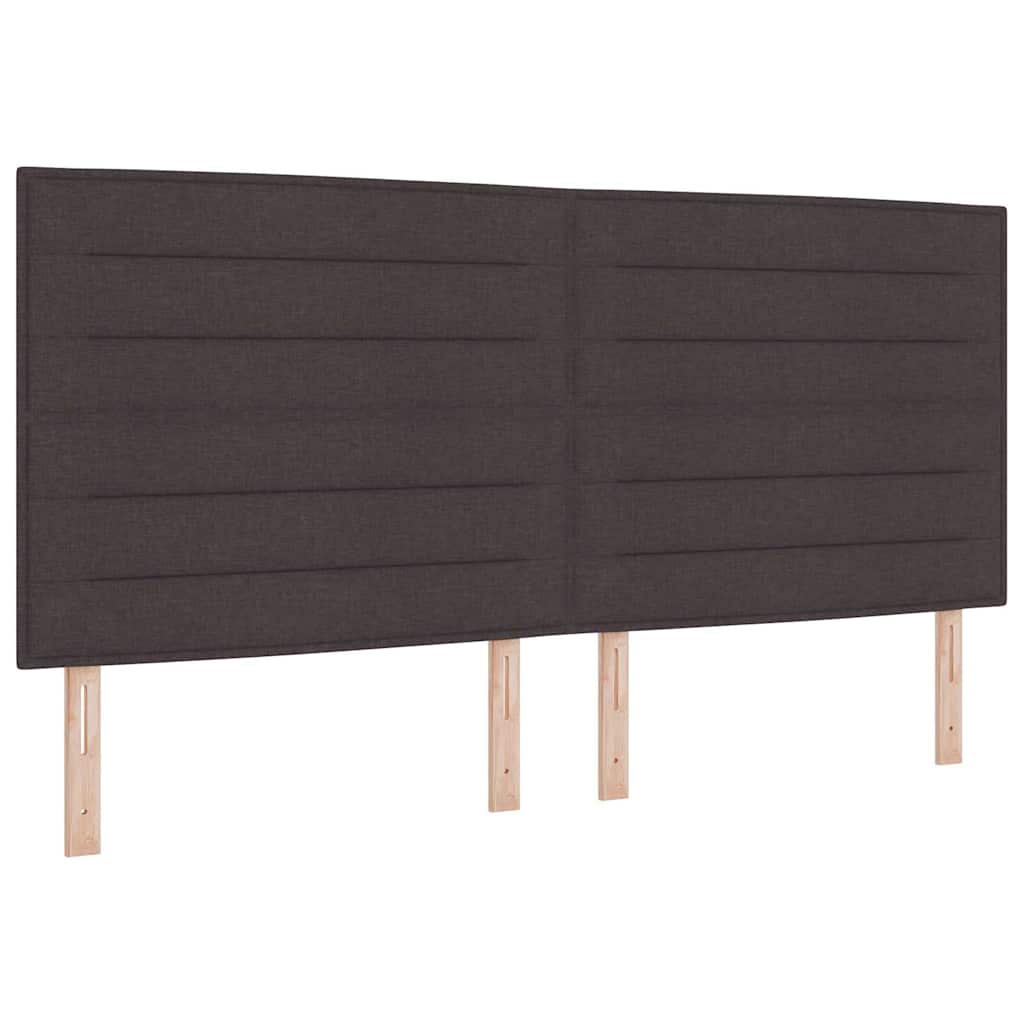 vidaXL Łóżko sprężynowe z materacem Ciemny brąz 200 x 200 cm tkanina