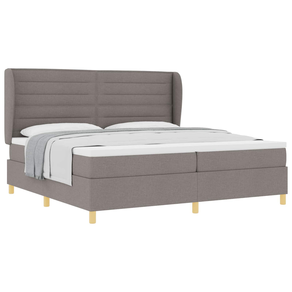 vidaXL Łóżko sprężynowe z materacem Ciemnoszary 200 x 200 cm tkanina
