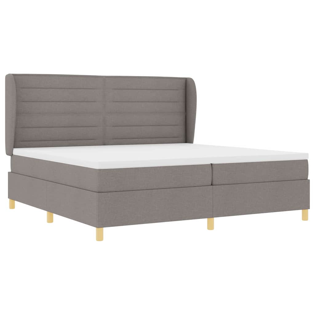 vidaXL Łóżko sprężynowe z materacem Ciemnoszary 200 x 200 cm tkanina