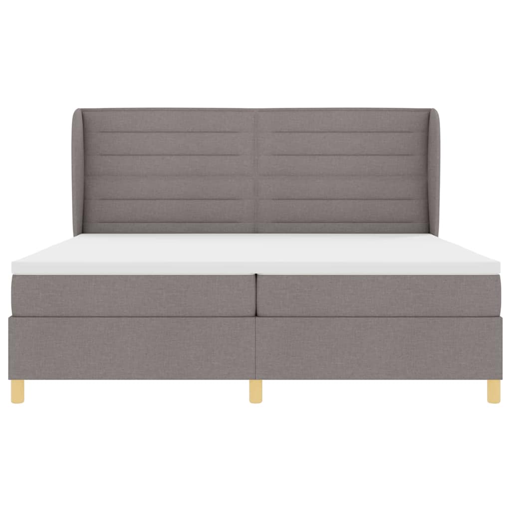 vidaXL Łóżko sprężynowe z materacem Ciemnoszary 200 x 200 cm tkanina