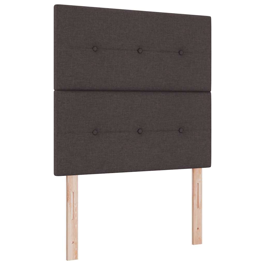 vidaXL Łóżko sprężynowe Z zagłówkiem Ciemny brąz 200 x 100 cm tkanina