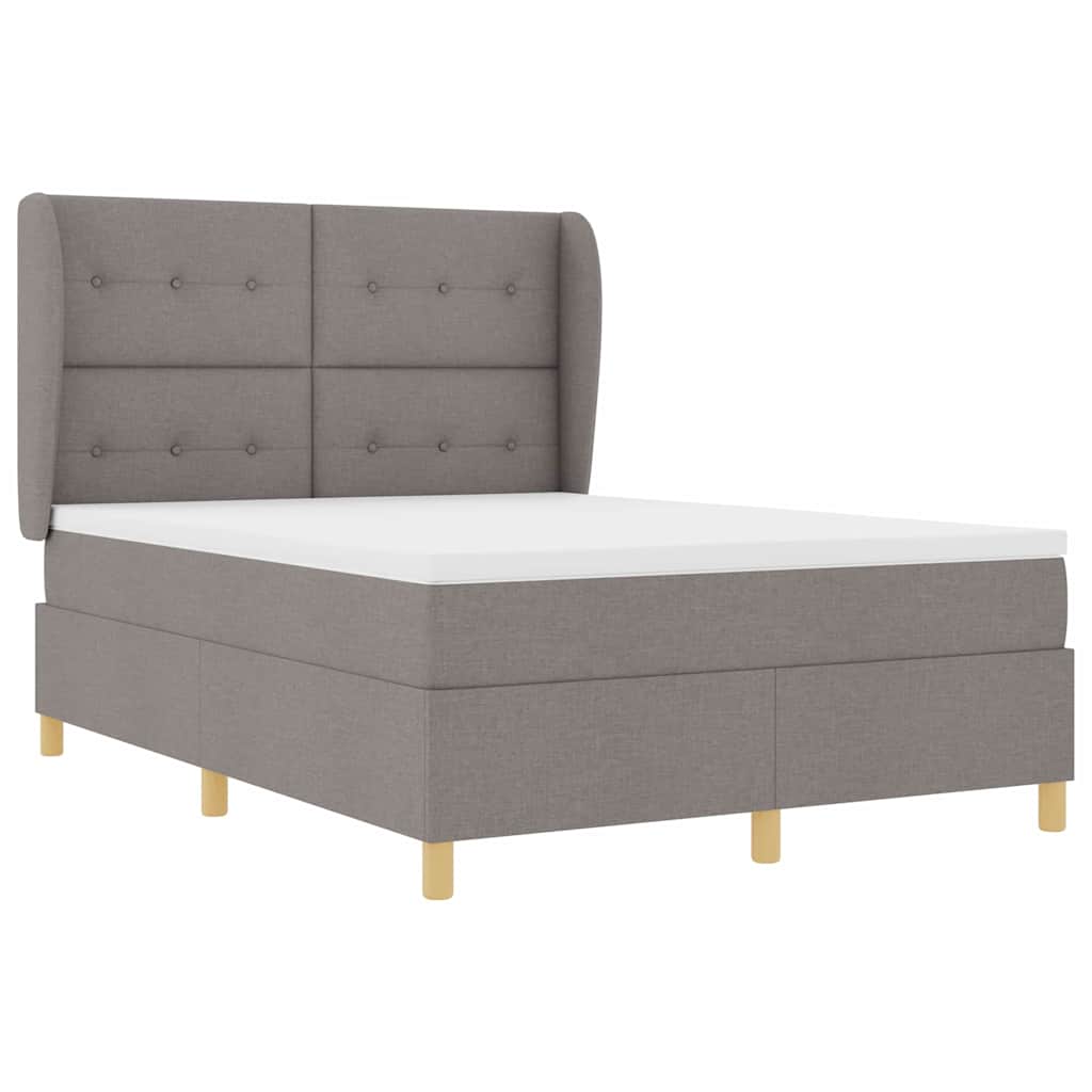 vidaXL Łóżko sprężynowe z materacem Ciemnoszary 200 x 140 cm tkanina