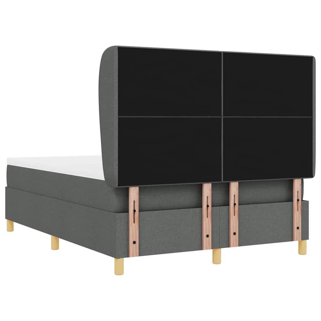 vidaXL Łóżko sprężynowe z materacem Ciemnoszary 200 x 160 cm tkanina