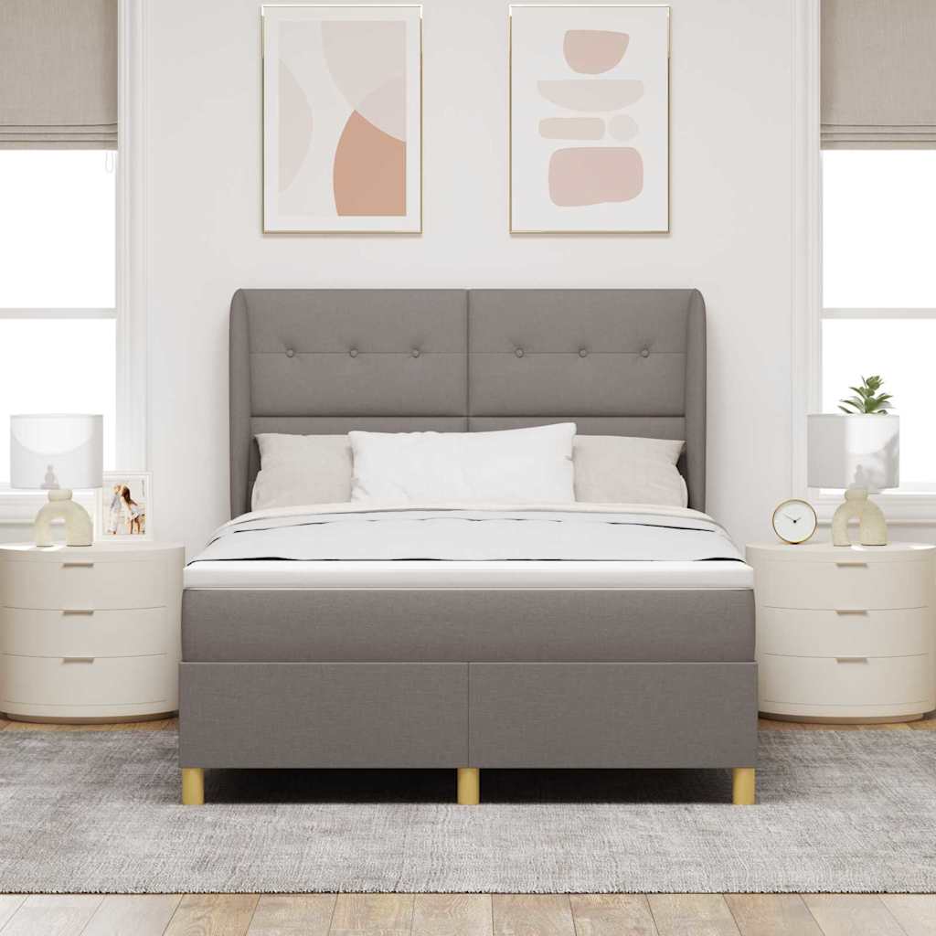 vidaXL Łóżko sprężynowe z materacem Ciemnoszary 200 x 160 cm tkanina