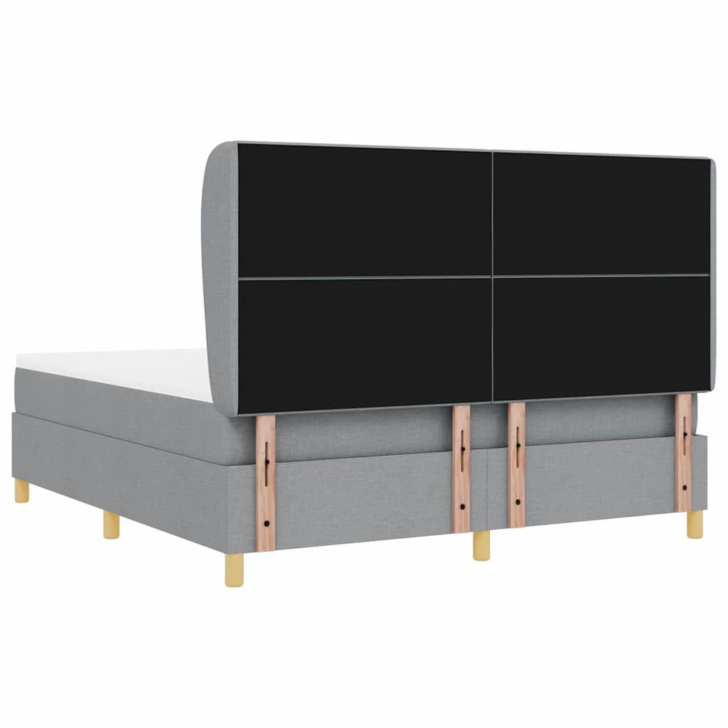 vidaXL Łóżko sprężynowe z materacem Jasnoszary 200 x 180 cm tkanina