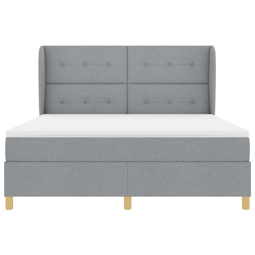 vidaXL Łóżko sprężynowe z materacem Jasnoszary 200 x 180 cm tkanina