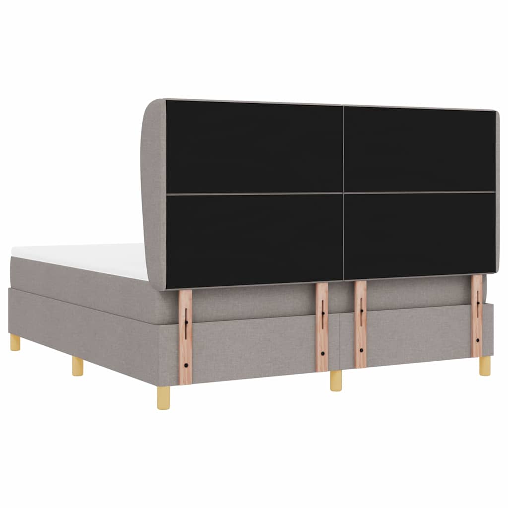 vidaXL Łóżko sprężynowe z materacem Ciemnoszary 200 x 180 cm tkanina