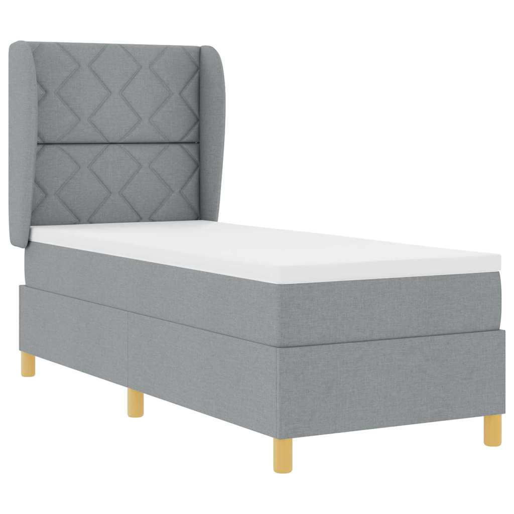 vidaXL Łóżko sprężynowe z materacem Jasnoszary 200 x 80 cm tkanina