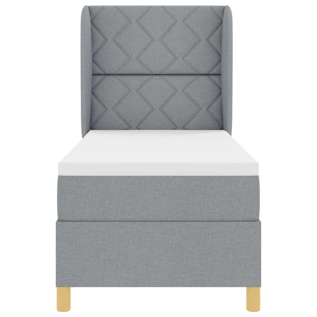 vidaXL Łóżko sprężynowe z materacem Jasnoszary 200 x 80 cm tkanina